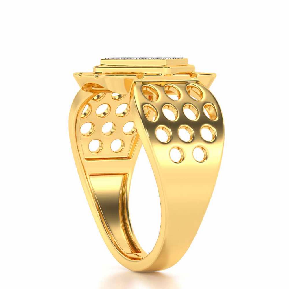 Taavish Silver Ring For Men - Yellow Gold - Image 3