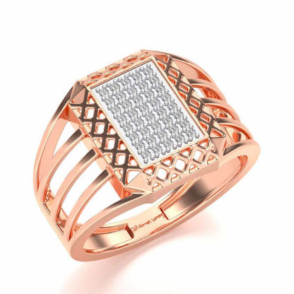 Taksh Silver Ring For Men - Rose Gold - Image 1
