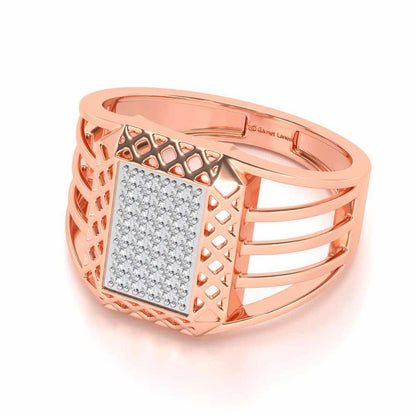 Taksh Silver Ring For Men - Rose Gold - Image 2