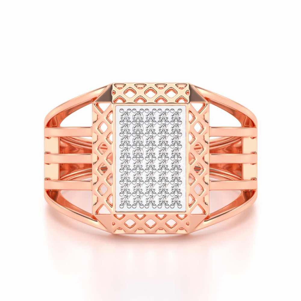 Taksh Silver Ring For Men - Rose Gold - Image 4