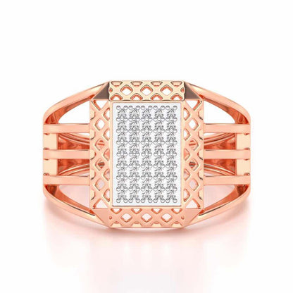 Taksh Silver Ring For Men - Rose Gold - Image 4