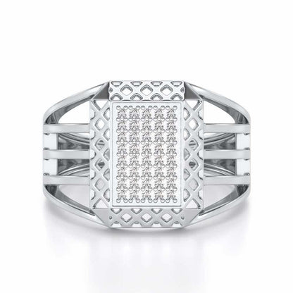 Taksh Silver Ring For Men - White Gold - Image 4