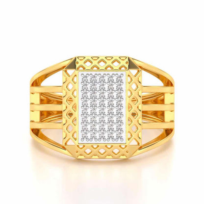 Taksh Silver Ring For Men - Yellow Gold - Image 4