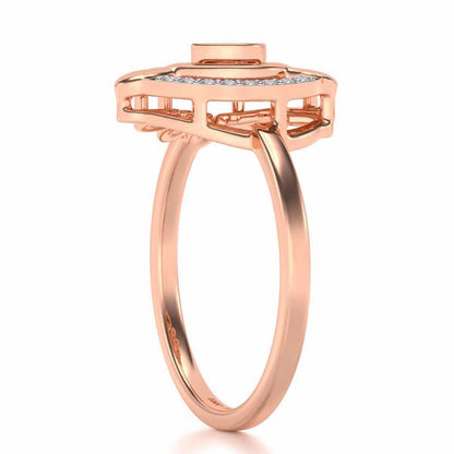 Talisman Charm Silver Ring - Rose Gold - Image 3