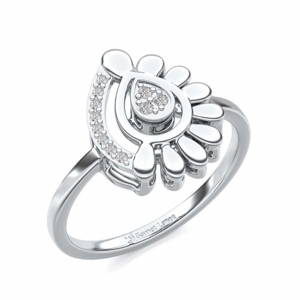 Talisman Charm Silver Ring - White Gold - Image 1
