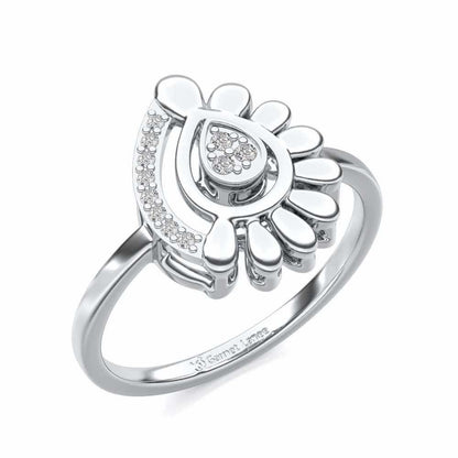 Talisman Charm Silver Ring - White Gold - Image 1