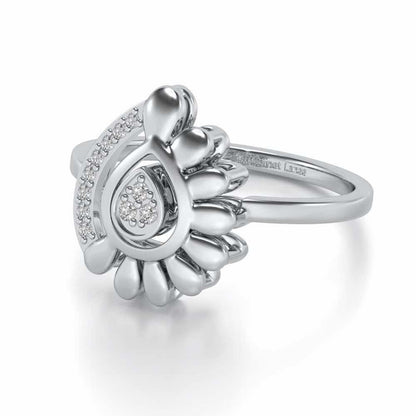 Talisman Charm Silver Ring - White Gold - Image 2