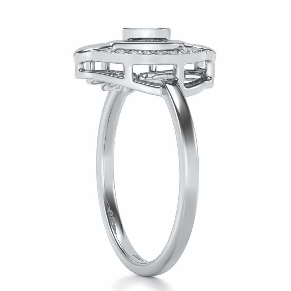 Talisman Charm Silver Ring - White Gold - Image 3