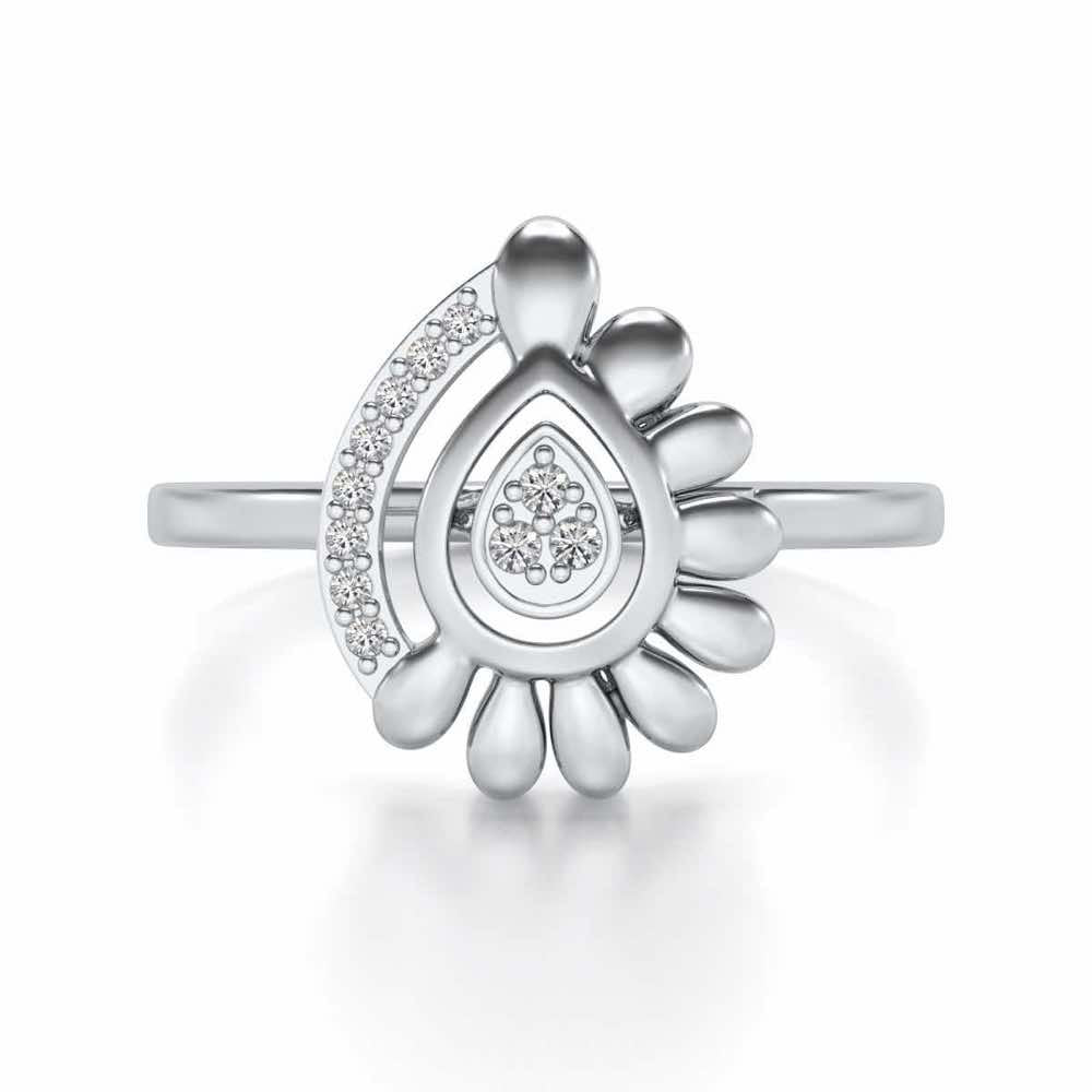Talisman Charm Silver Ring - White Gold - Image 4