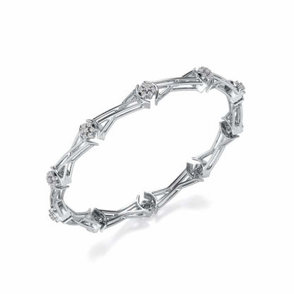 Tango Silver Bangles - White Gold - Image 1