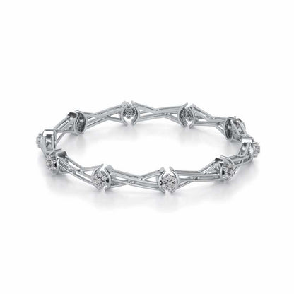 Tango Silver Bangles - White Gold - Image 2
