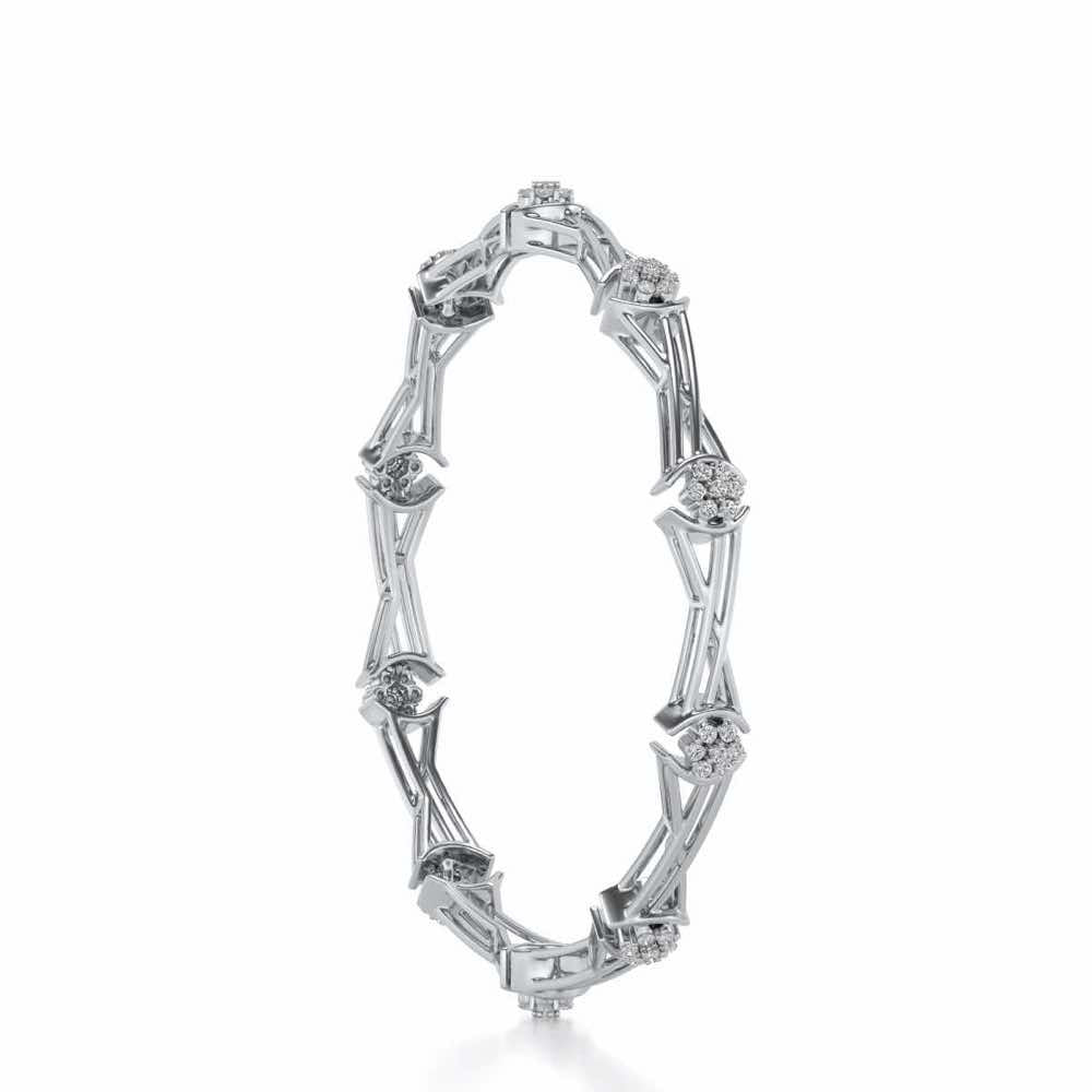 Tango Silver Bangles - White Gold - Image 3