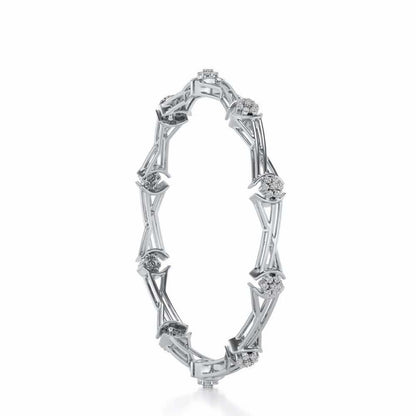Tango Silver Bangles - White Gold - Image 3