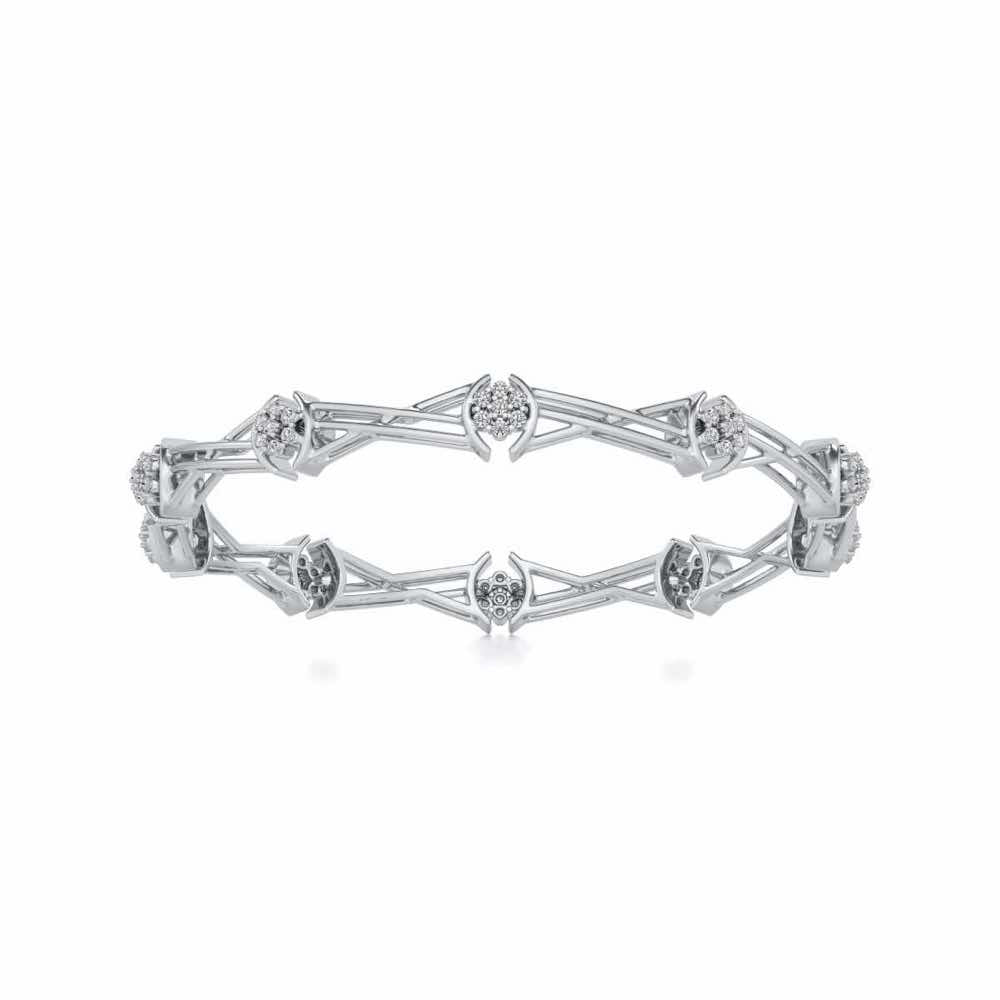 Tango Silver Bangles - White Gold - Image 4