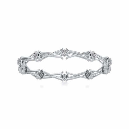 Tango Silver Bangles - White Gold - Image 4