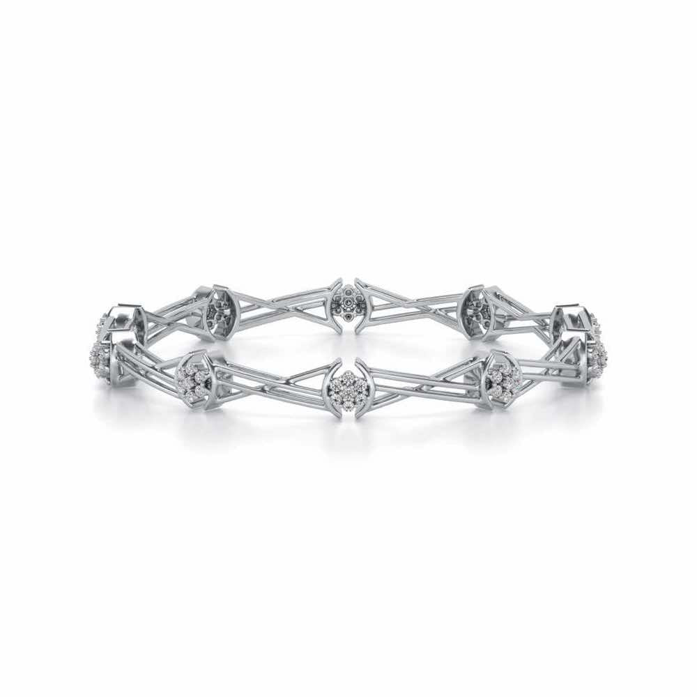 Tango Silver Bangles - White Gold - Image 5