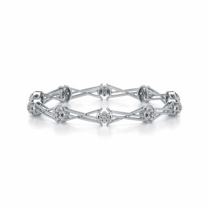 Tango Silver Bangles - White Gold - Image 5