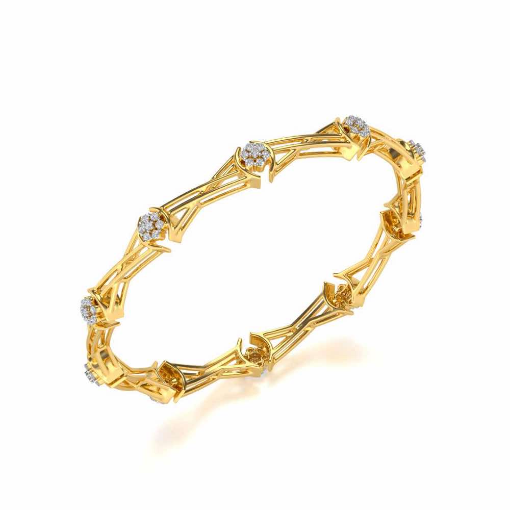 Tango Silver Bangles - Yellow Gold - Image 1
