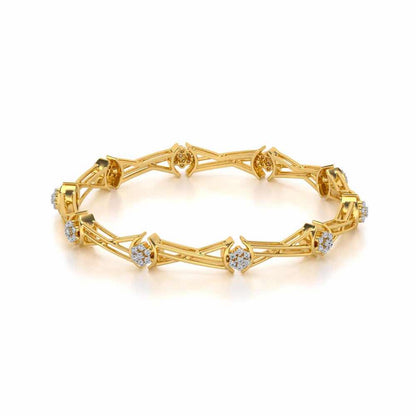 Tango Silver Bangles - Yellow Gold - Image 2