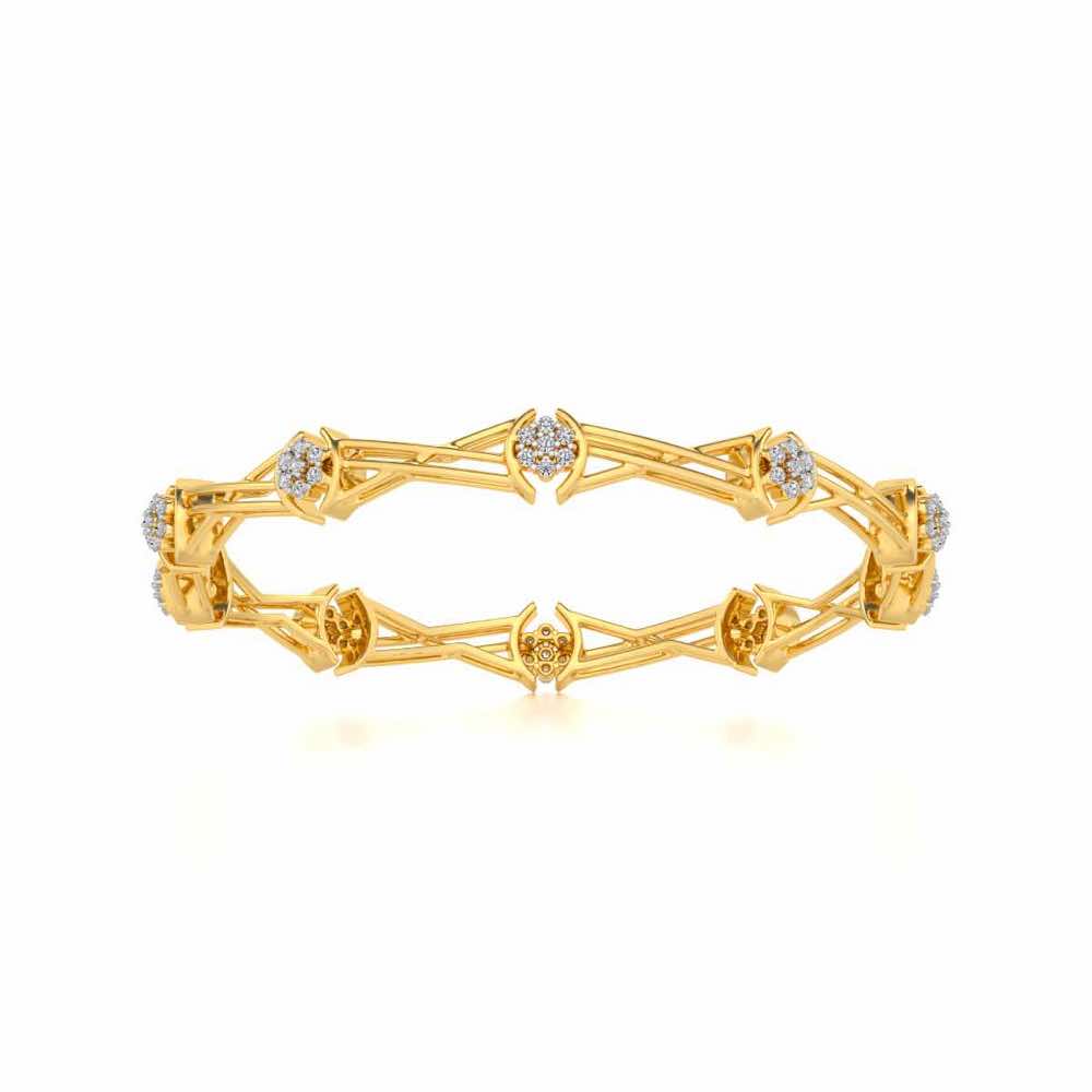 Tango Silver Bangles - Yellow Gold - Image 4