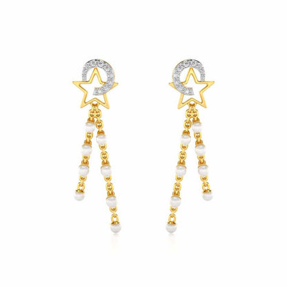 Tara Silver Dangler Earrings - Yellow Gold - Image 1