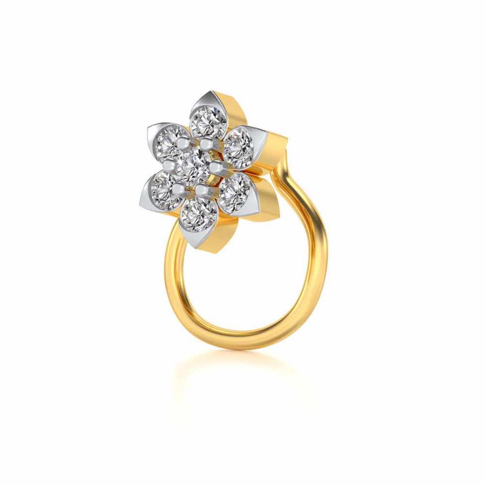 Tarak Silver Nosepin - Yellow Gold - Image 1