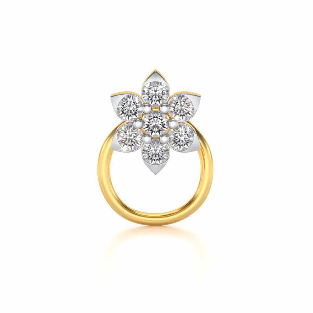 Tarak Silver Nosepin - Yellow Gold - Image 2
