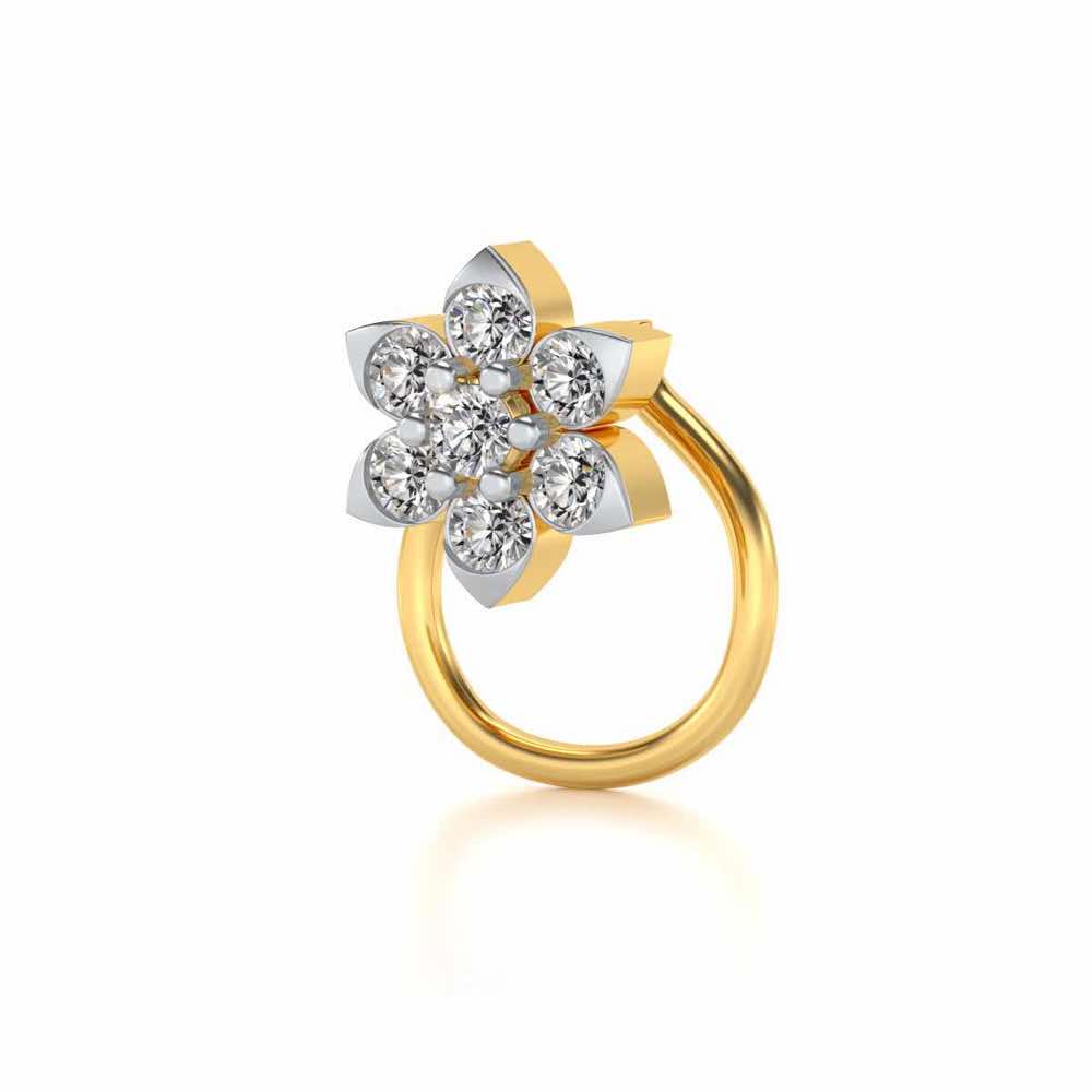 Tarak Silver Nosepin - Yellow Gold - Image 3