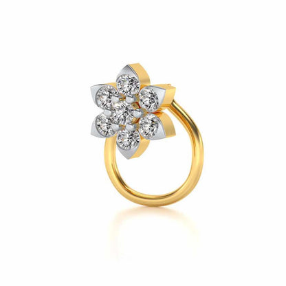 Tarak Silver Nosepin - Yellow Gold - Image 3