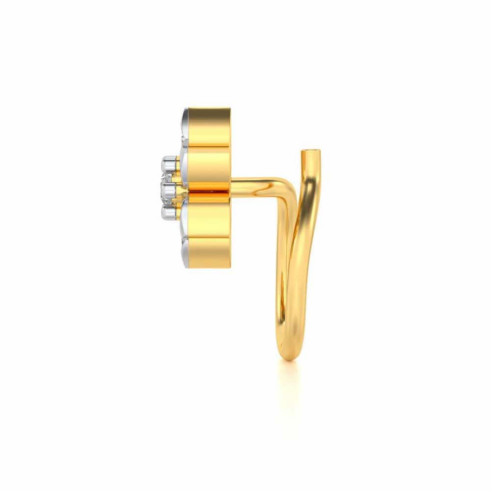 Tarak Silver Nosepin - Yellow Gold - Image 4