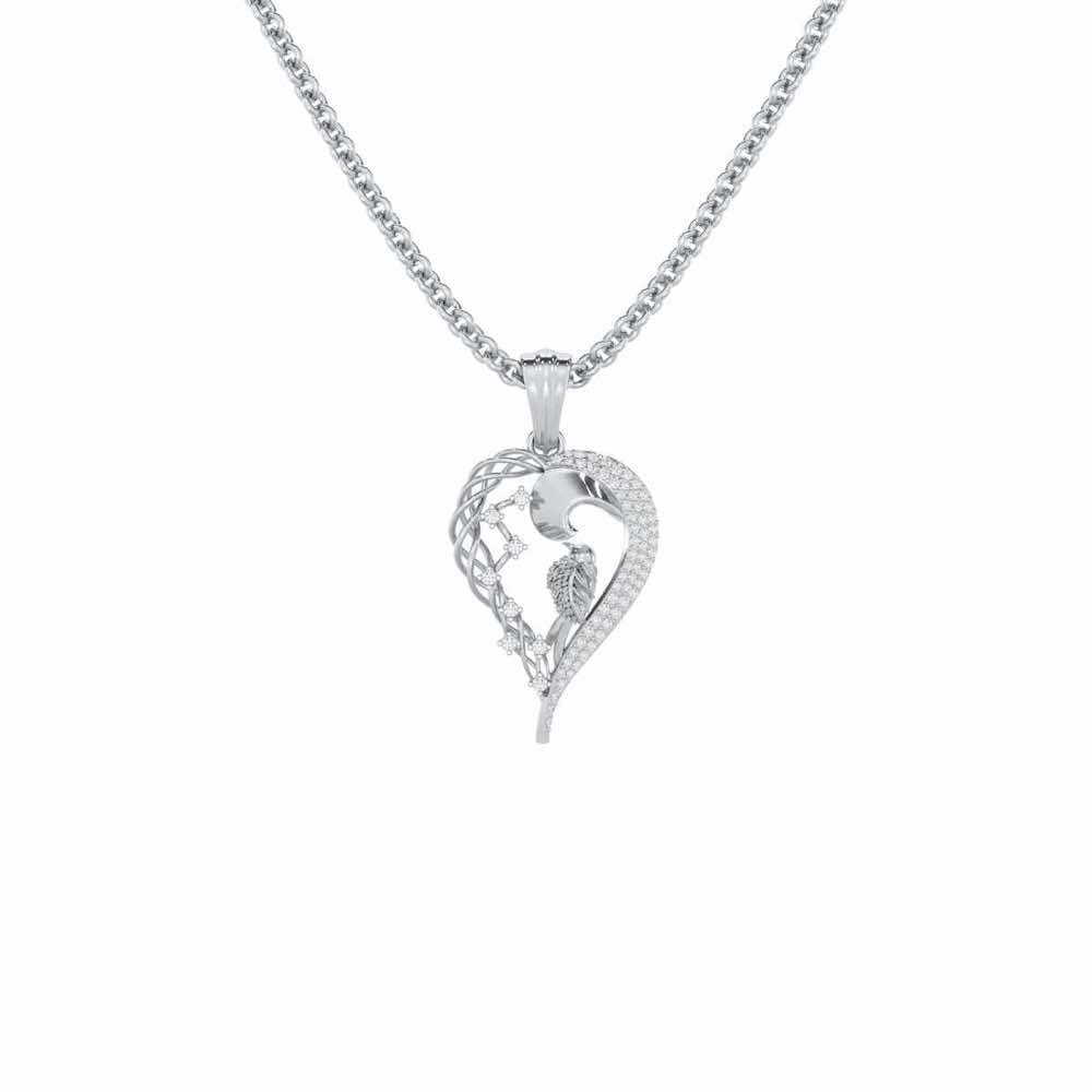 Taral Soundarya Silver Pendant - White Gold - Image 1