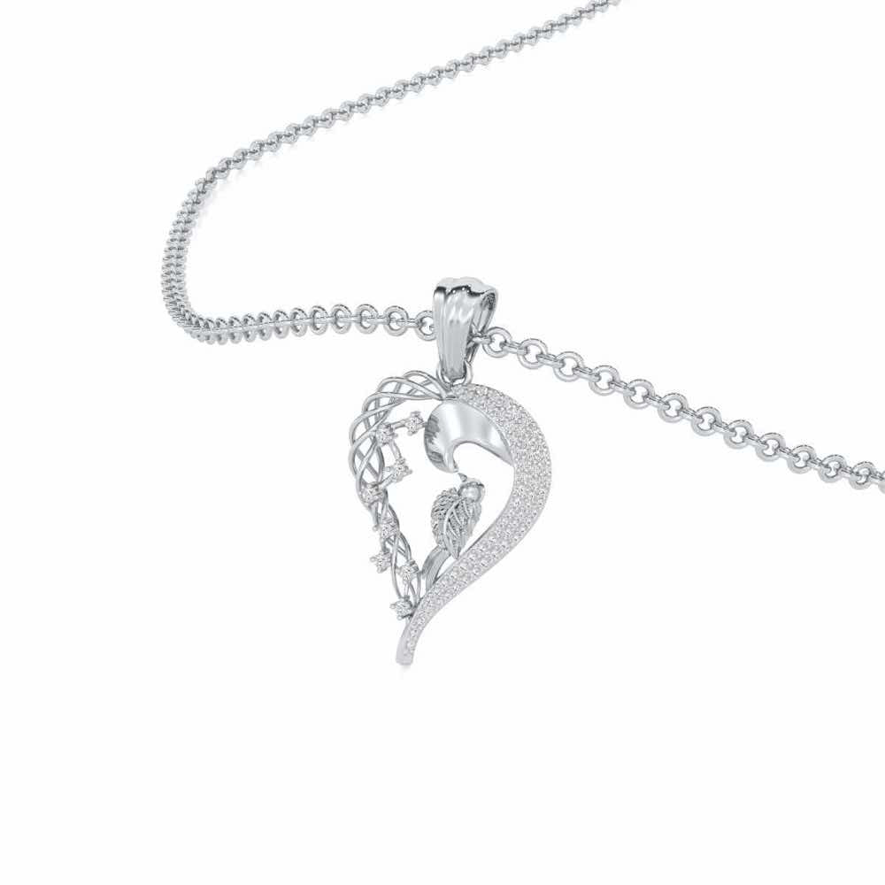 Taral Soundarya Silver Pendant - White Gold - Image 2