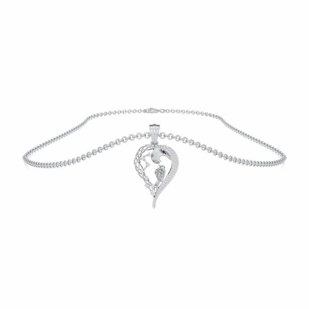 Taral Soundarya Silver Pendant - White Gold - Image 3