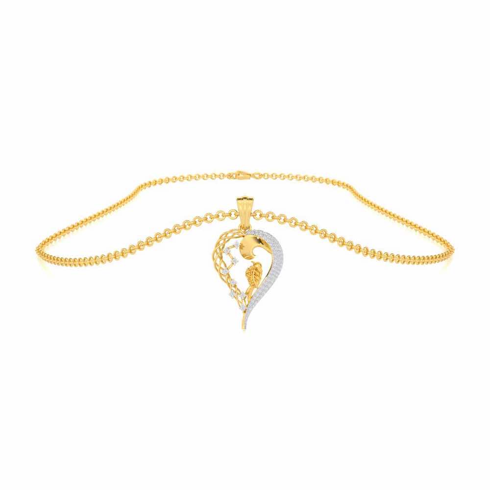 Taral Soundarya Silver Pendant - Yellow Gold - Image 3