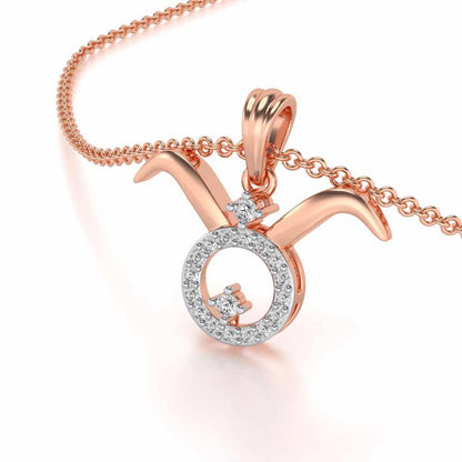 Taurus Silver Pendant - Rose Gold - Image 1