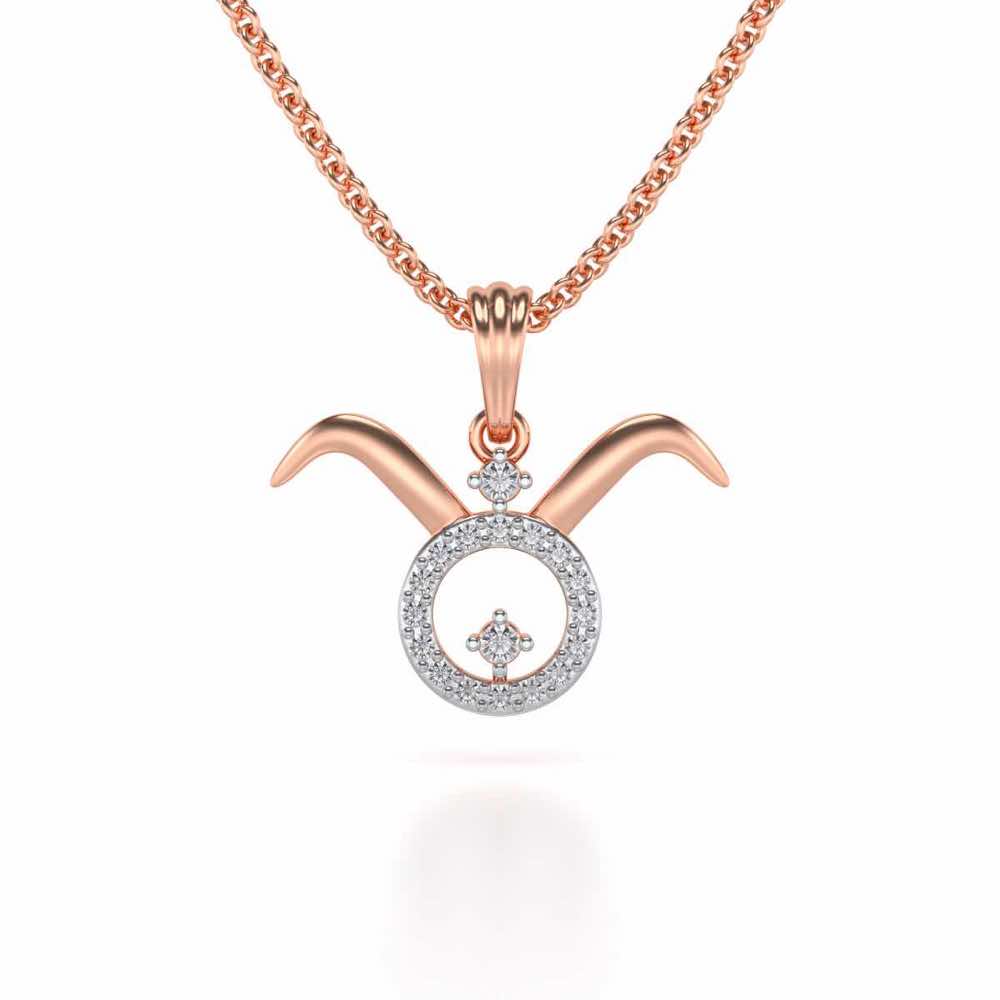 Taurus Silver Pendant - Rose Gold - Image 2