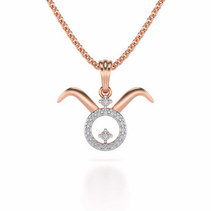 Taurus Silver Pendant - Rose Gold - Image 2