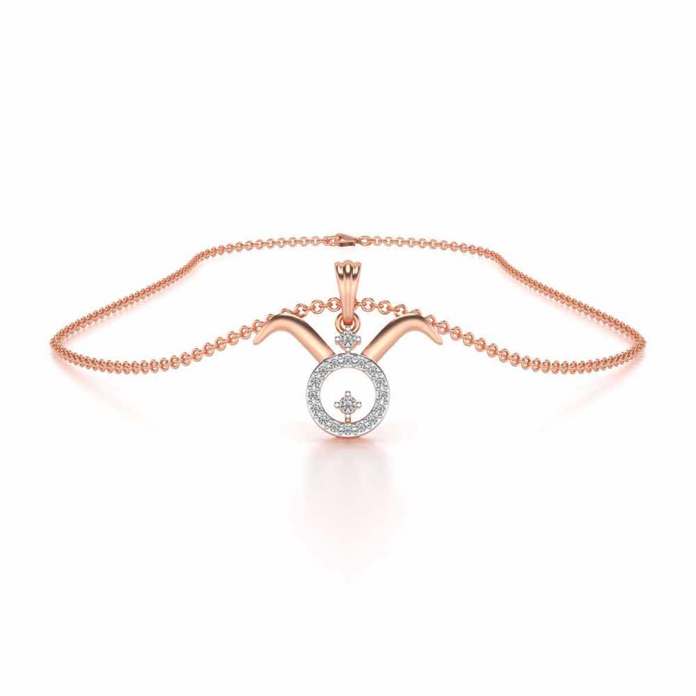 Taurus Silver Pendant - Rose Gold - Image 3