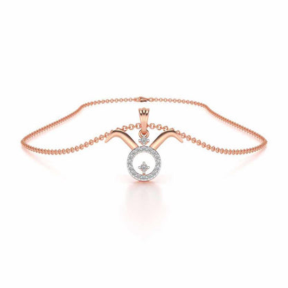Taurus Silver Pendant - Rose Gold - Image 3