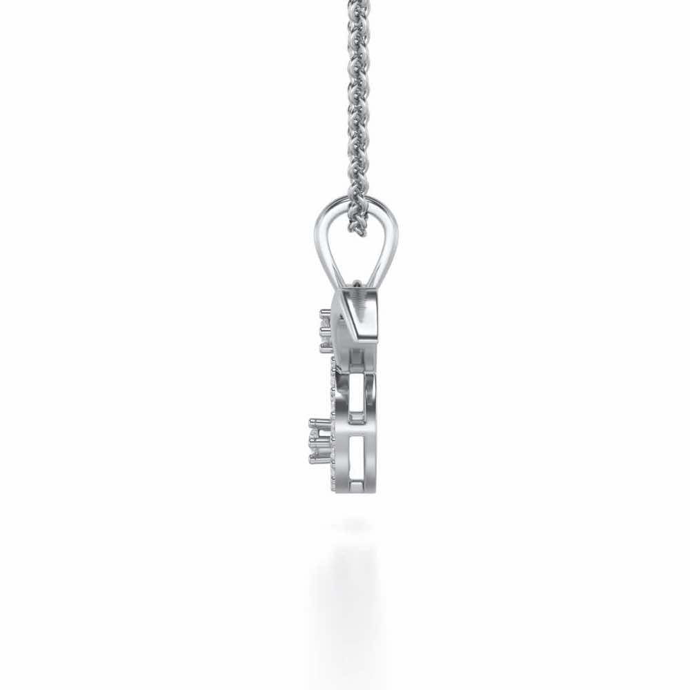 Taurus Silver Pendant - White Gold - Image 4