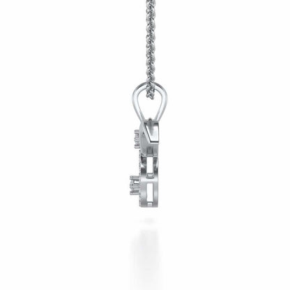 Taurus Silver Pendant - White Gold - Image 4