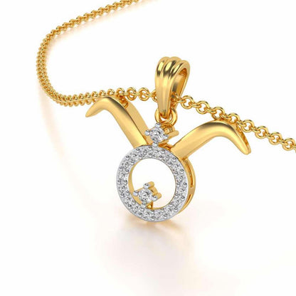Taurus Silver Pendant - Yellow Gold - Image 1