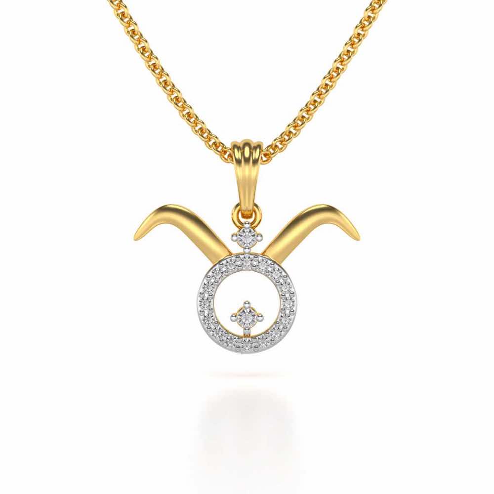 Taurus Silver Pendant - Yellow Gold - Image 2