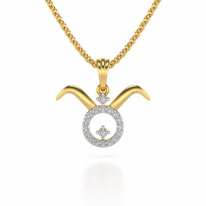 Taurus Silver Pendant - Yellow Gold - Image 2