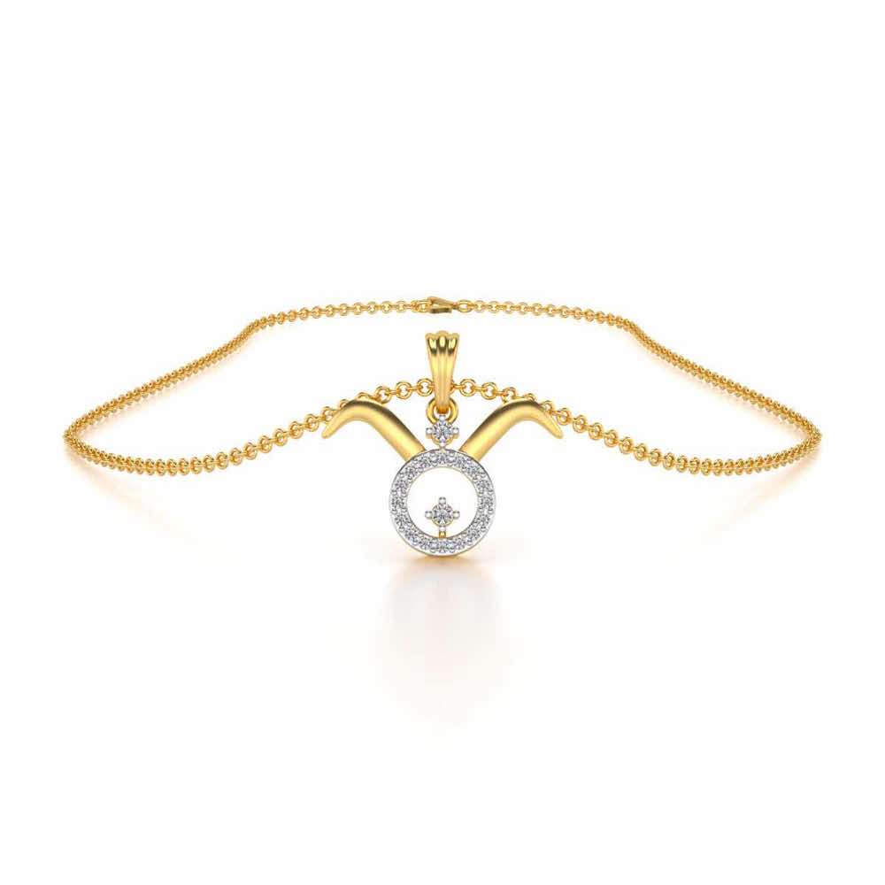 Taurus Silver Pendant - Yellow Gold - Image 3