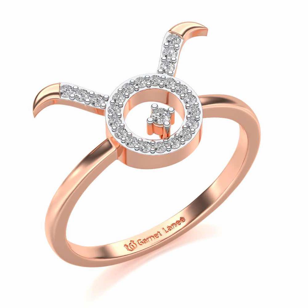 Taurus Silver Ring - Rose Gold - Image 1