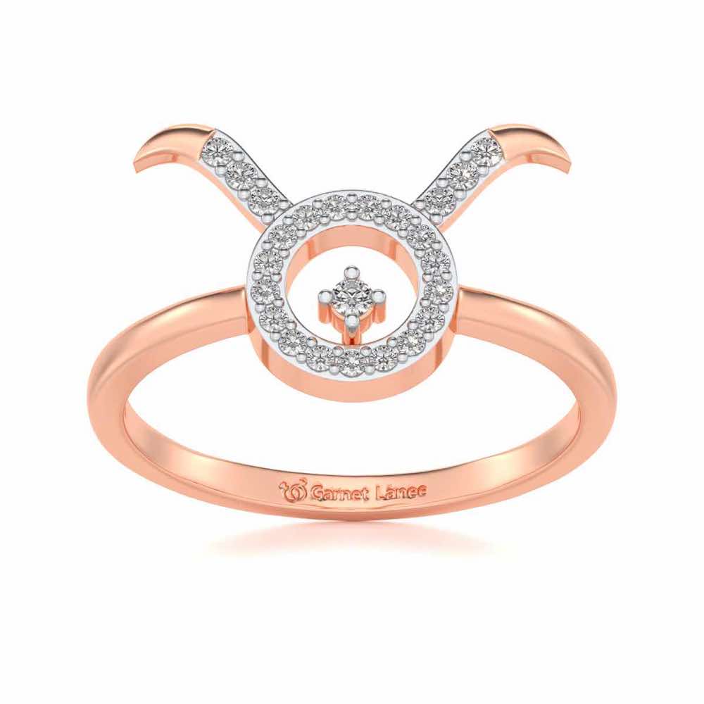 Taurus Silver Ring - Rose Gold - Image 2