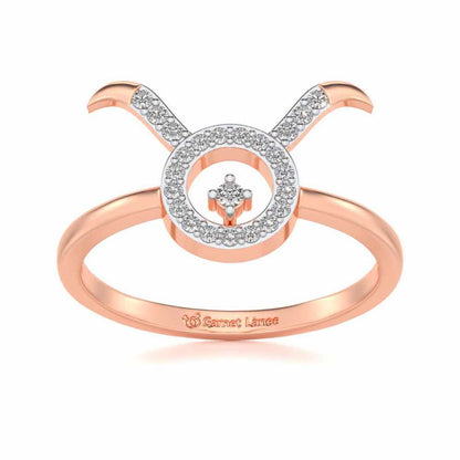 Taurus Silver Ring - Rose Gold - Image 2
