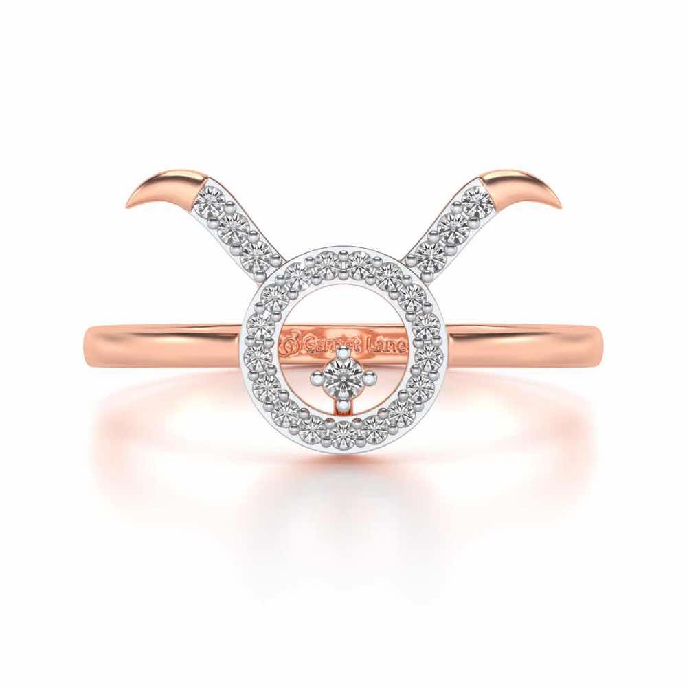 Taurus Silver Ring - Rose Gold - Image 5