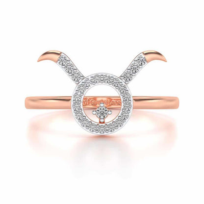 Taurus Silver Ring - Rose Gold - Image 5